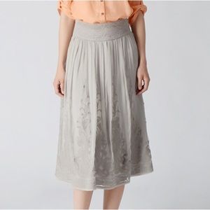 **NWOT ** 100% Silk Elegant Embroidered Skirt